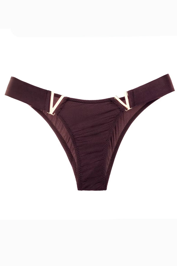 Purple Cheeky Cut Panty with V Shape