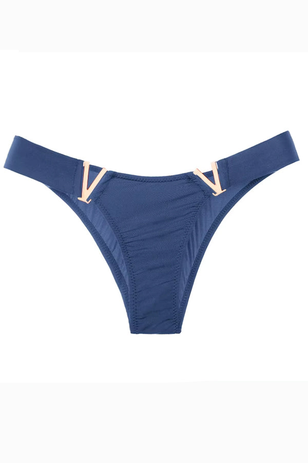 Blue Cheeky Cut Panty with V Shape