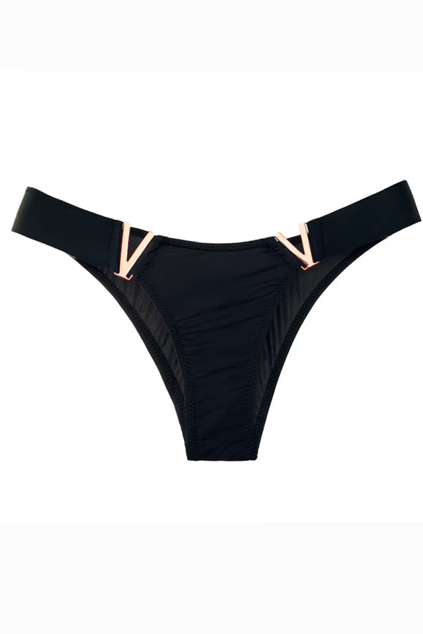 Black Cheeky Cut Panty with V Shape