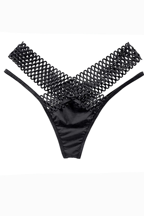 Black Lattice Stretch Micro Bikini Panty