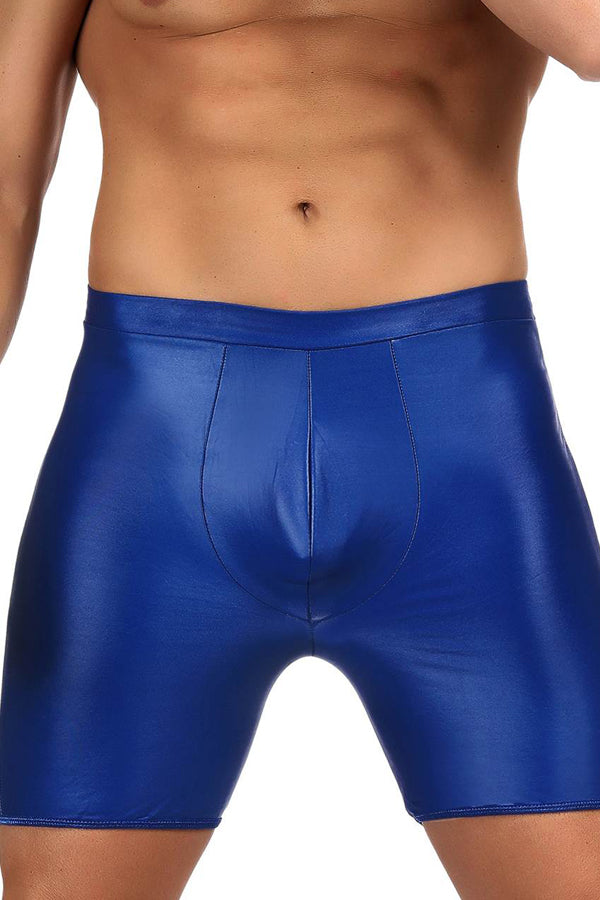 Blue Open Back Long Line Boxer Shorts