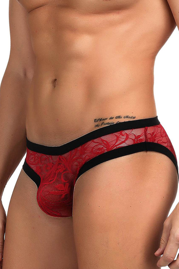 Men&#39;s Red Lace Bikini