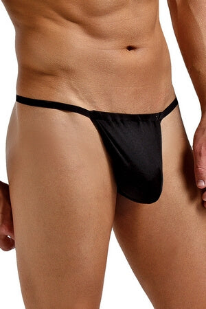 Mens Black Silk G-String - LingerieDiva