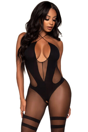 Black One True Love Bodystocking